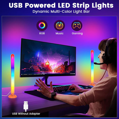 Borllyem Smart LED Light Bars for Home Office Focus, Timer-Set Bias Lighting Behind Monitor
