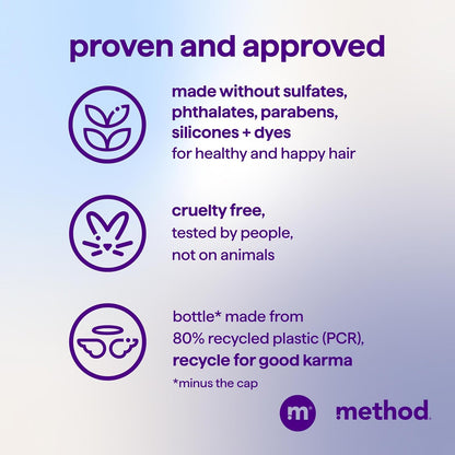 bottle (excluding cap) made from 80% post-consumer recycled plastic; cruelty-free, never tested on animals