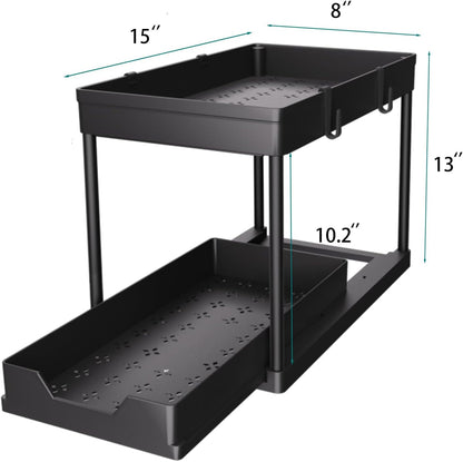bottom tier clearance of 10.3 inches to fit tall pump bottles