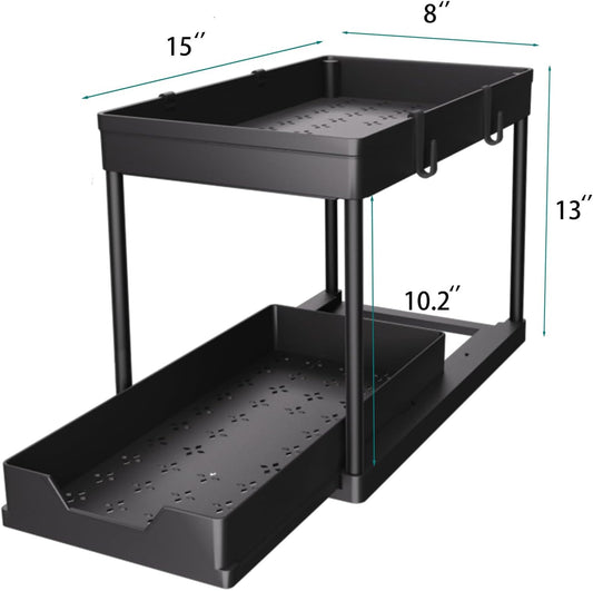 bottom tier clearance of 10.3 inches to fit tall pump bottles