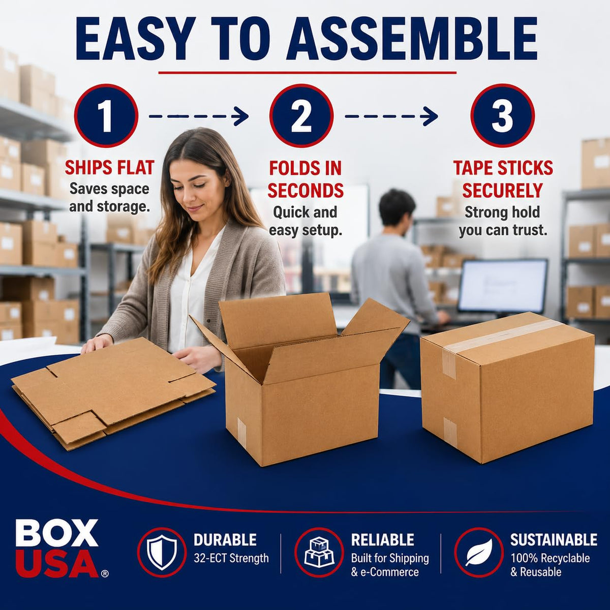 BOX USA Corrugated Mailer Boxes – 18x14x12 Medium Shipping Cartons for Garage Fulfillment and Office Moves
