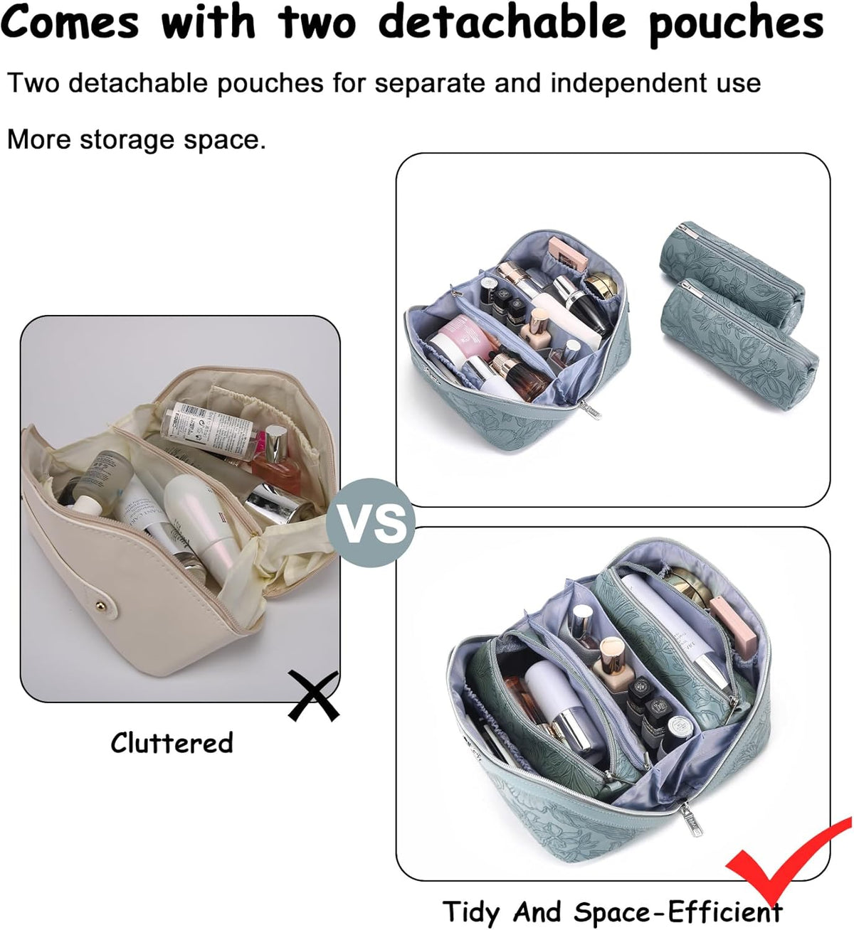 BOYATU Travel Makeup Bags Cosmetic Organizer Bag – Patio-Friendly Organizer for Outdoor Dining and Backyard Brunches