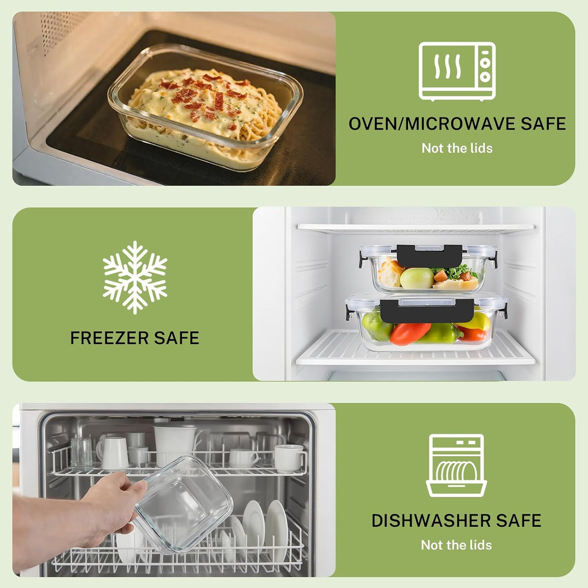 bpa-free borosilicate glass body with transparent walls for instant content identification