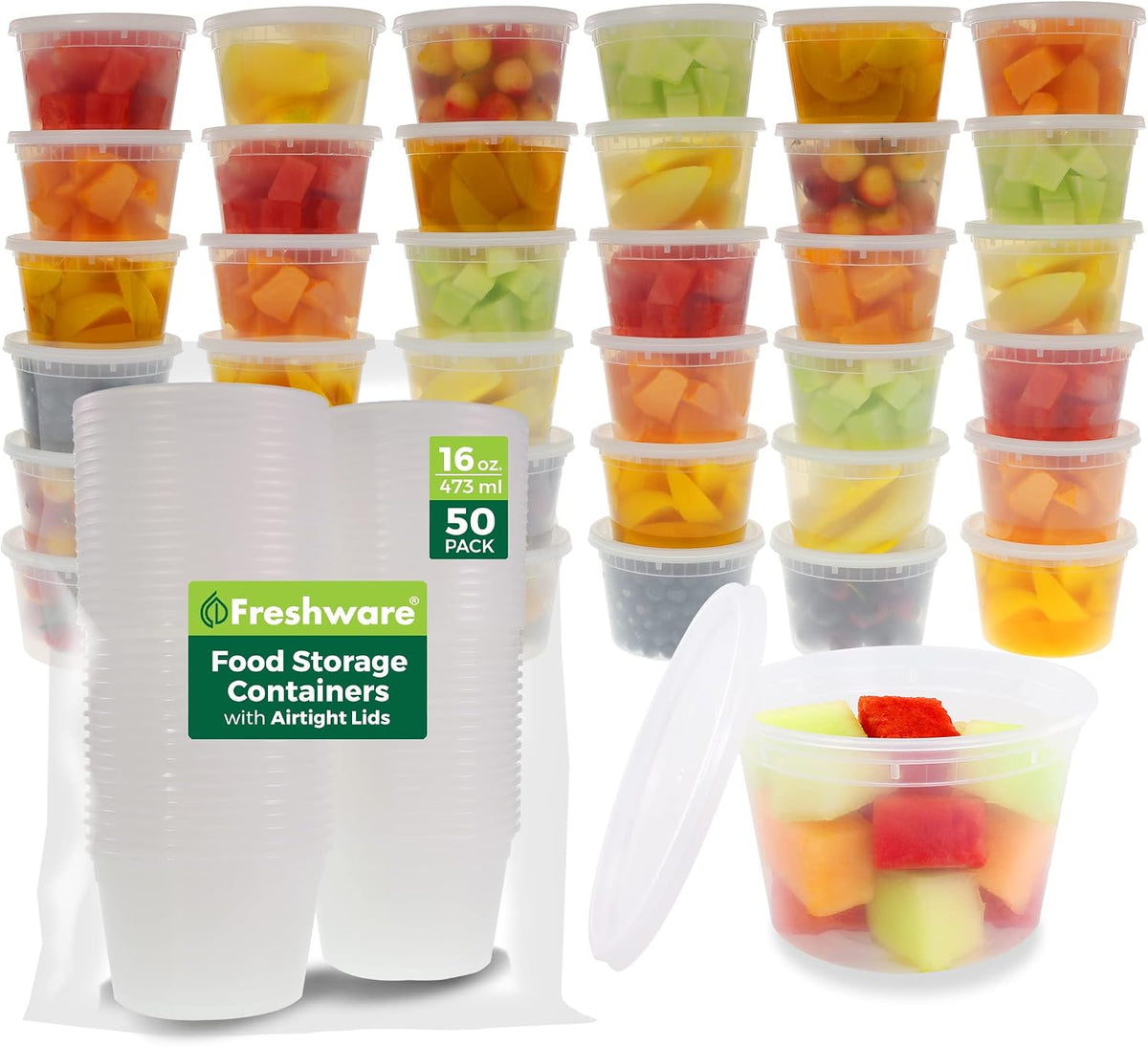 bpa-free polypropylene plastic with clip-on airtight lids