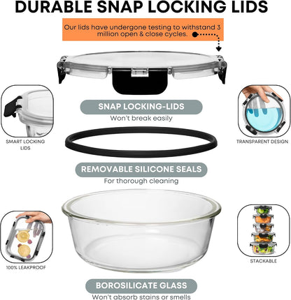 bpa-free snap locking lids with silicone gasket seal