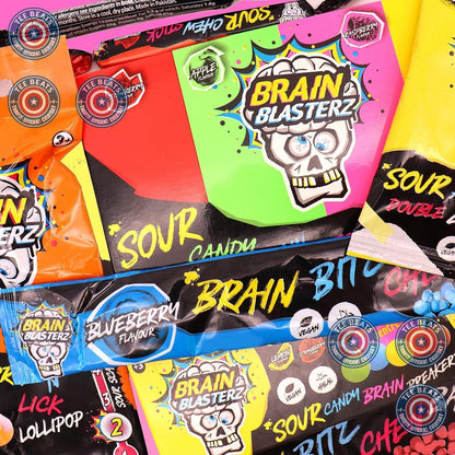 Brain Blasterz TREAT Sour Candy Variety Pack – School Lunchbox Safe Halal & Vegan Candy for Kids Picky Eaters