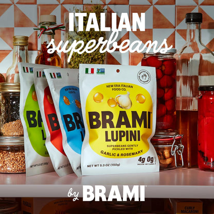 BRAMI Chili & Lime Lupini Bean Snack – Non-Perishable Road Trip and Camping Snack, 7g Plant Protein 5.3 oz Pouch