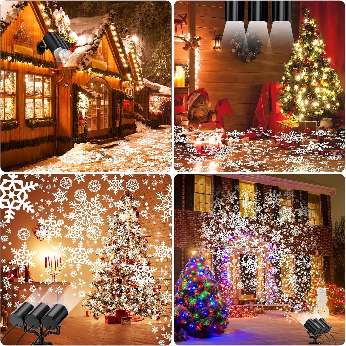[Brand] 360° Rotating Snowfall Projector – Weatherproof Outdoor Yard and Driveway Lighting