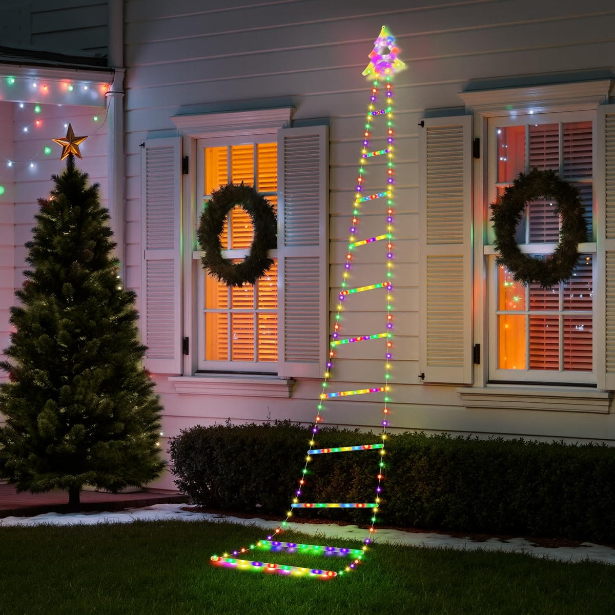 [Brand] Climbing Santa Ladder Lights Holiday Gift for Christmas Lovers, 248 LED Decorative Present