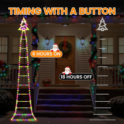 [Brand] Climbing Santa Ladder Lights Holiday Gift for Christmas Lovers, 248 LED Decorative Present