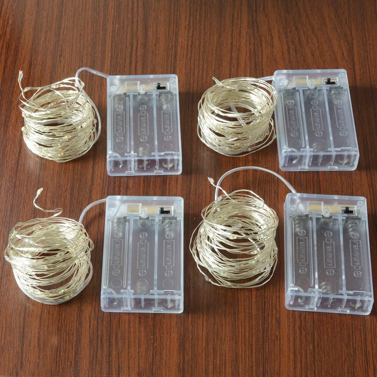 [Brand] Flameless String Lights – Smoke and Fire Free Bedroom Decor, 4-Pack Battery LED Fairy Lights