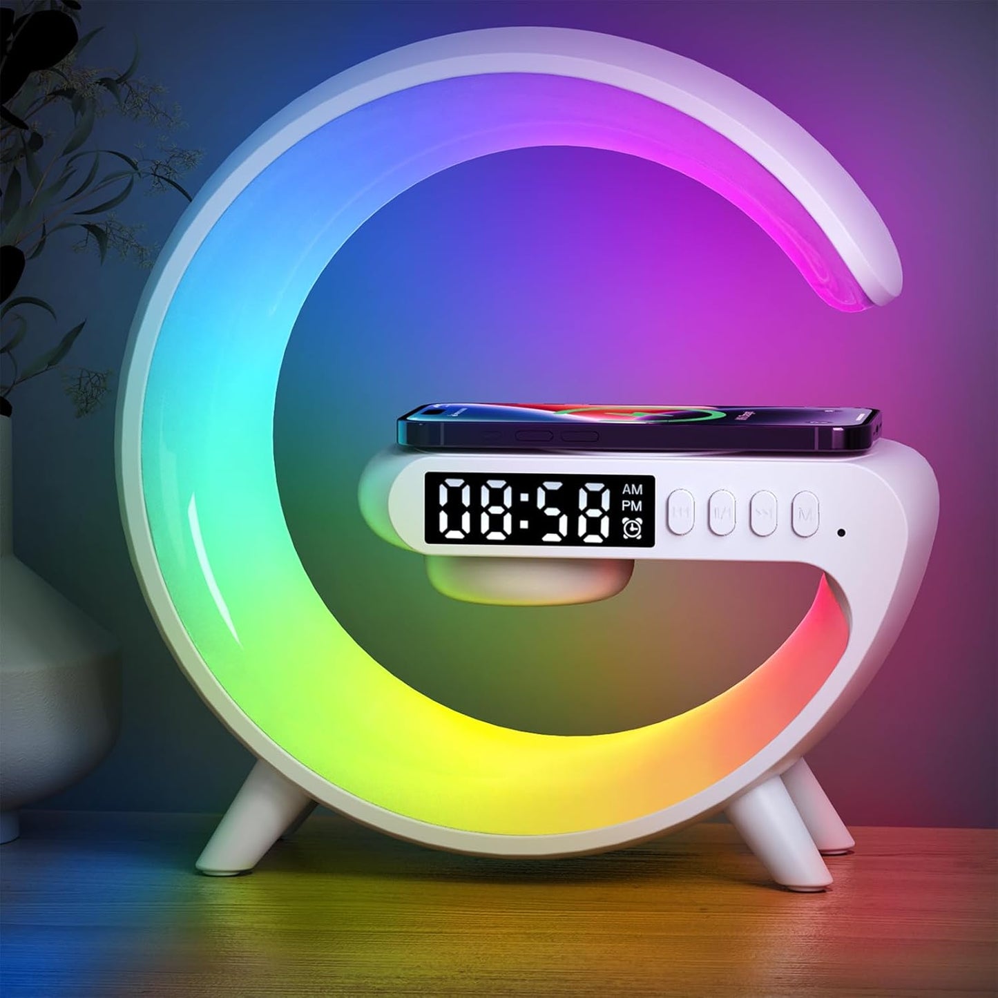 [Brand] Home Office Desk Lamp – Wireless Charging and Bluetooth Speaker for Focused Work