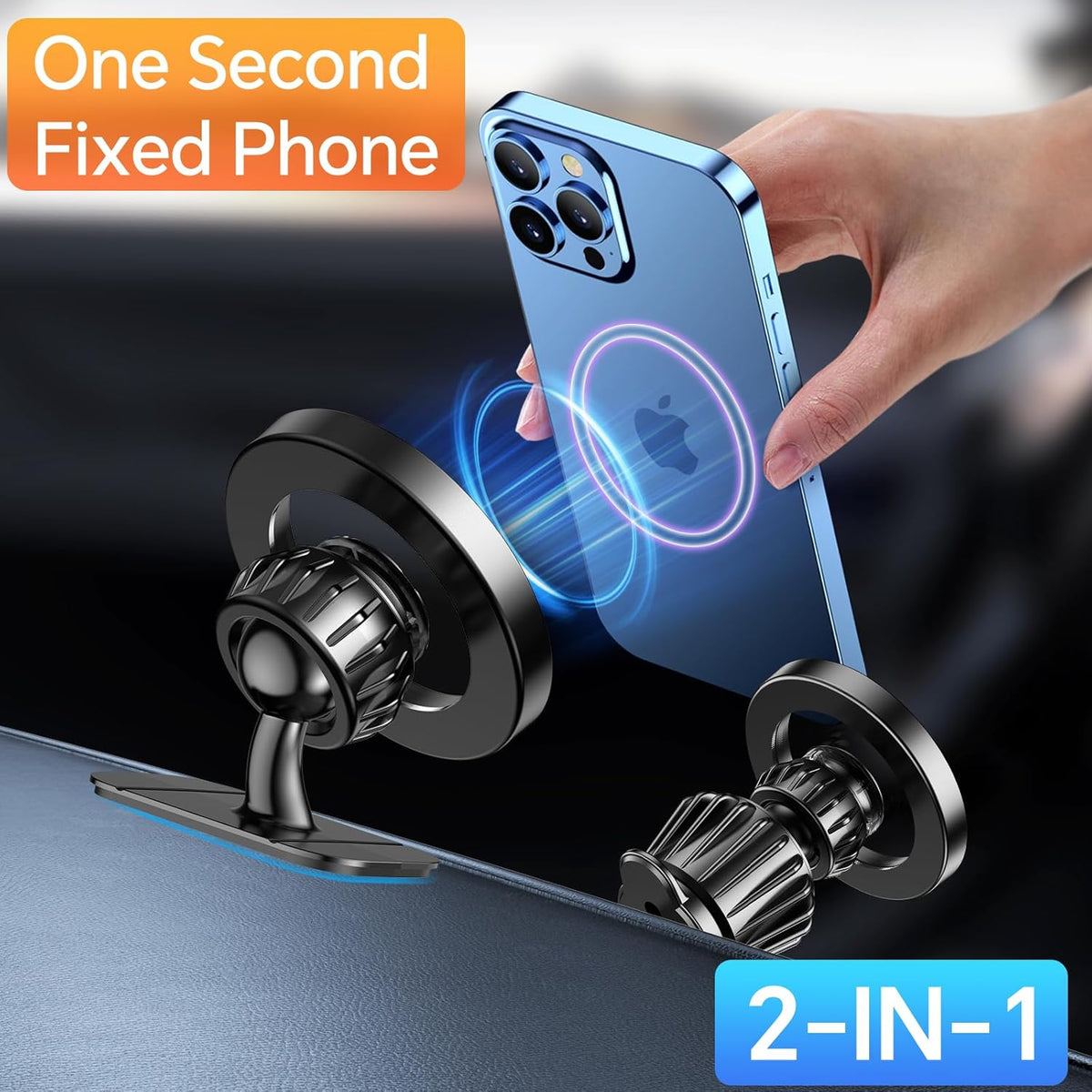 [Brand] Magnetic Car Phone Mount - Useful Everyday Gift for Commuters with 20 Magnet Hold and Dual Mount Options