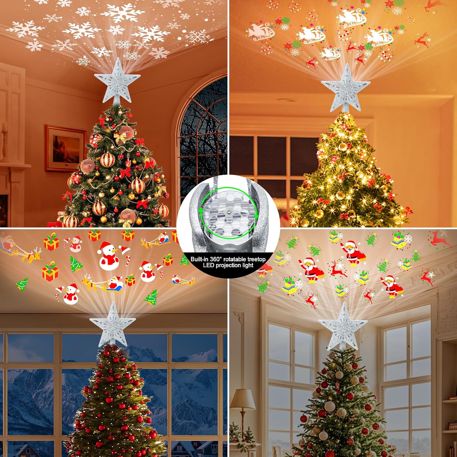 [Brand Name] Christmas Tree Topper Projector – Child-Friendly Holiday Light Show for Kids' Bedroom and Playroom