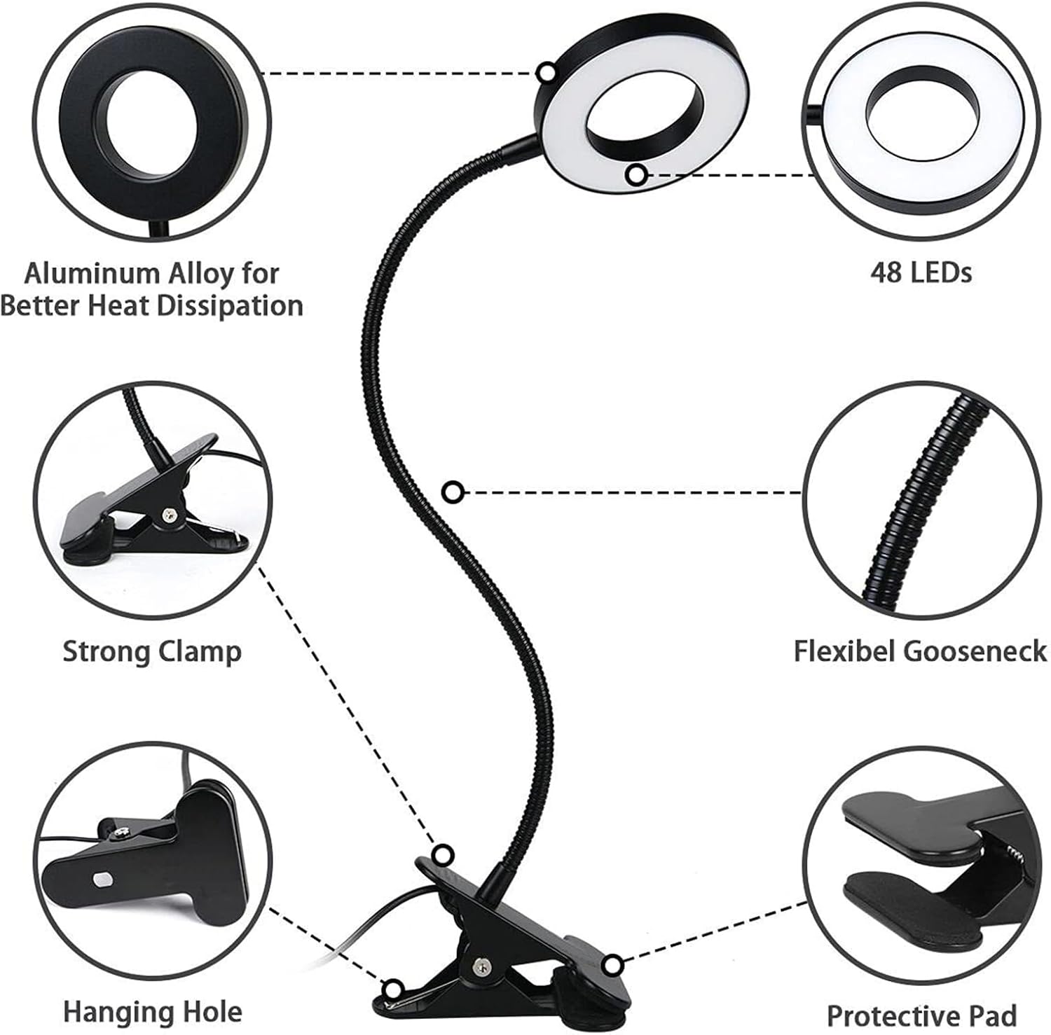 [Brand Name] LED Clip Lamp – Thoughtful Gift for Students and Bookworms, USB Reading Light for Bedside