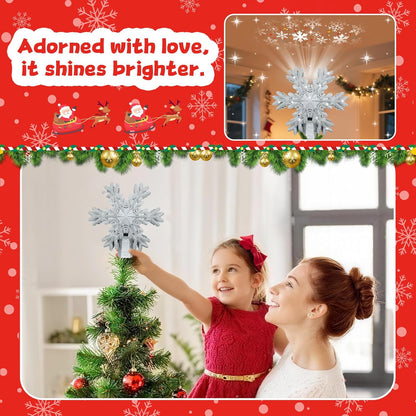 [Brand Name] LED Snowflake Tree Topper – Flameless Christmas Lighting Alternative to Candles, Cool-to-Touch Housing for Family Rooms