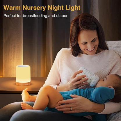 [Brand Name] Modern Bedside Table Lamp with 360° LED Panel, Dimmable Warm White and RGB Mood Light for Living Room