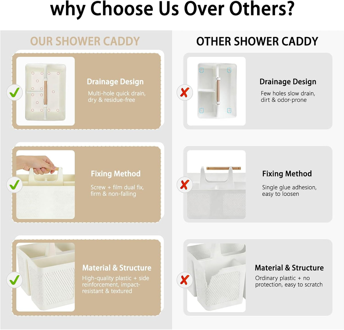 [Brand] Three-Compartment Caddy – Designer Bathroom Storage in Neutral Tones