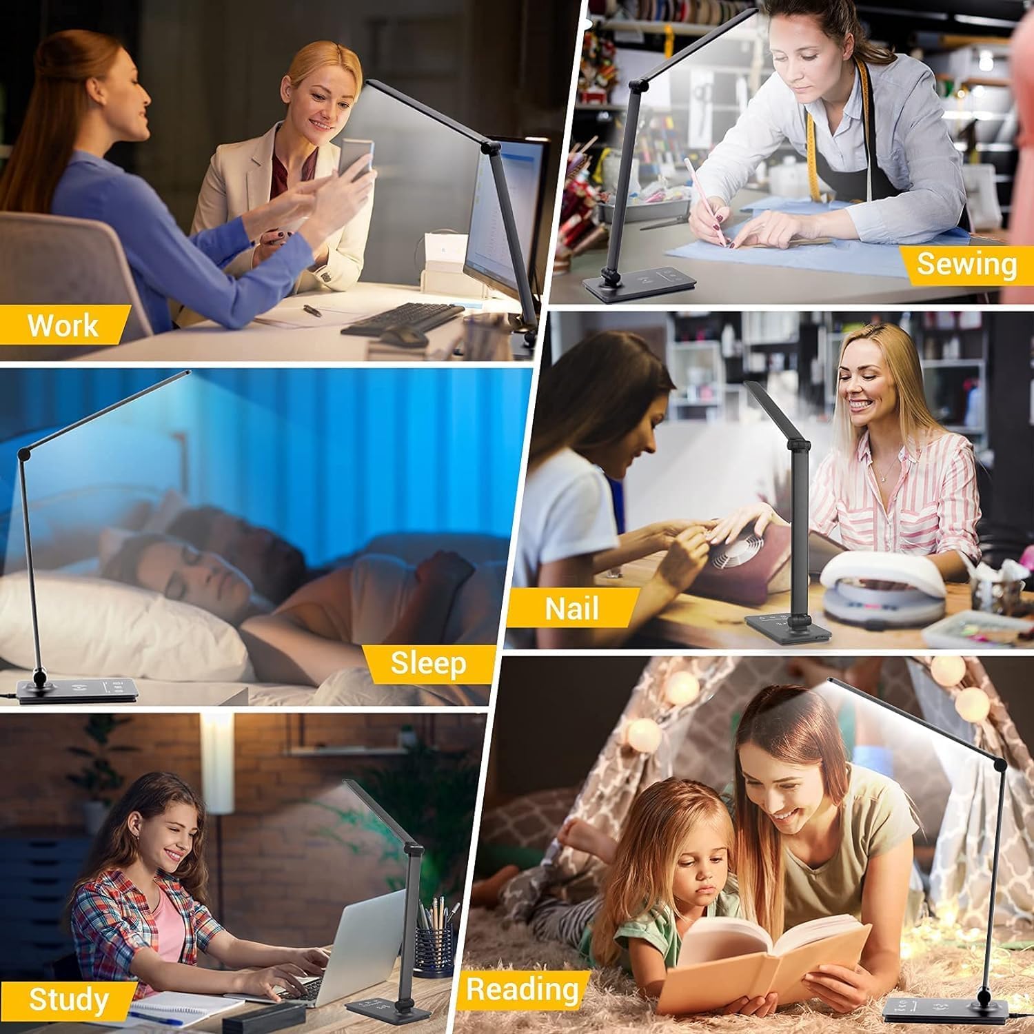 BrandName LED Desk Lamp – Thoughtful Gift for Husband Working from Home, USB Charging Bedside Reading Light