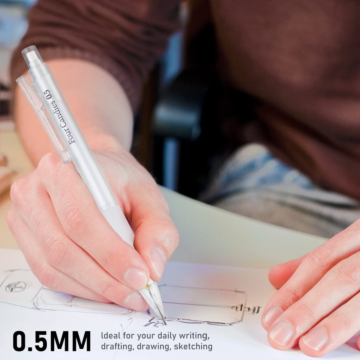 break-resistant lead formulation and ambidextrous round body shape