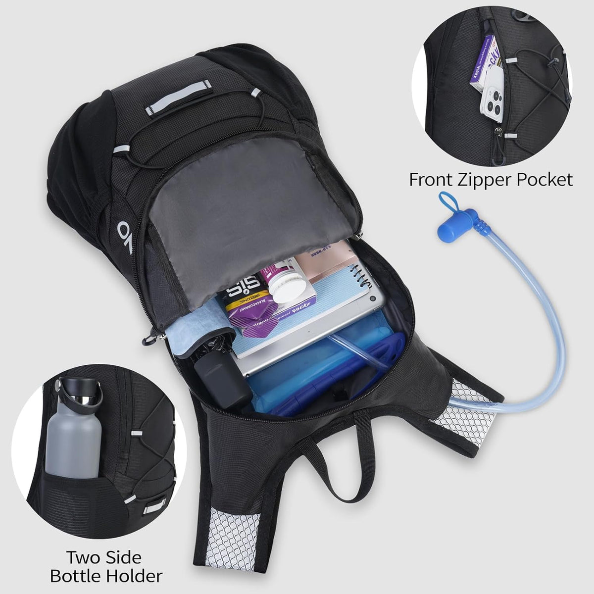 breathable air mesh back panel for cooling airflow