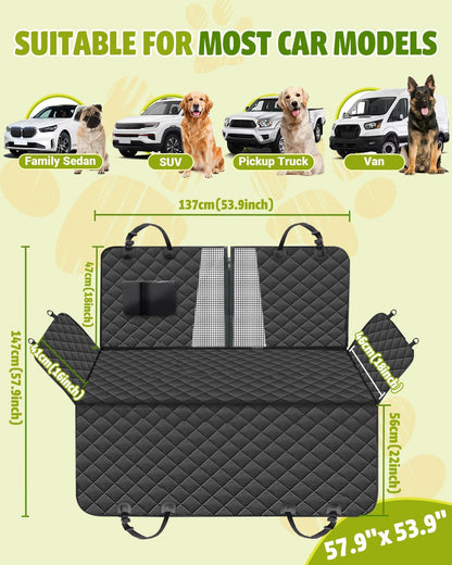 breathable transparent mesh viewing window between front and rear seats