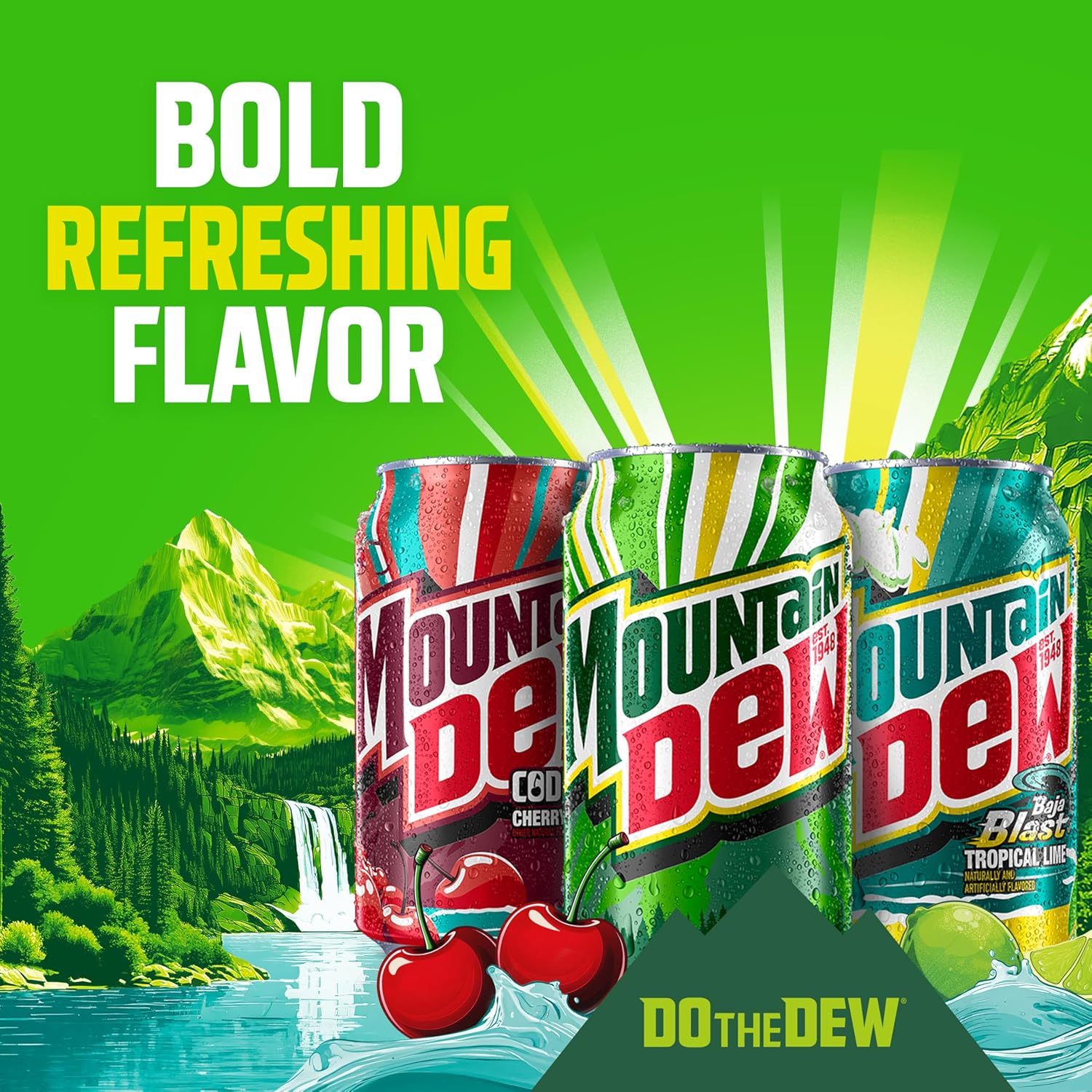bright red cherry-flavored profile in code red combining citrus dew base with cherry notes