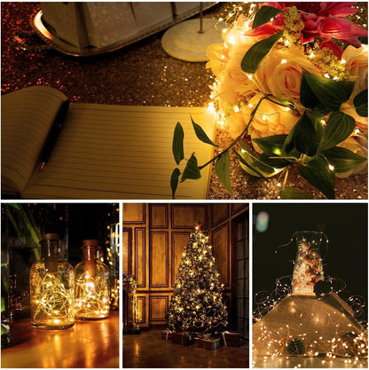 Brightever 12 Pack Fairy Lights 7ft – Calming Bath Time and Wind Down Ritual, Warm White Battery Operated Copper Wire String Lights for Self Care