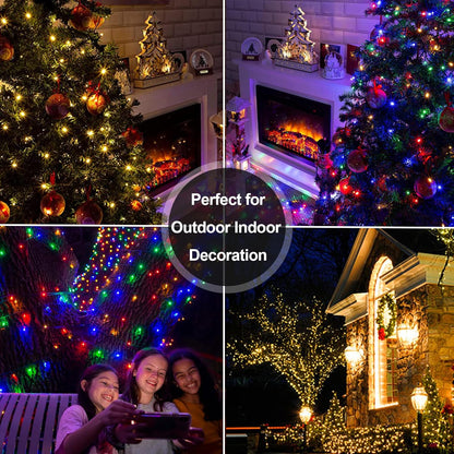 Brightever Battery Operated Outdoor String Lights 33Ft 100 LED Dual Color Water Resistant Fairy Lights for Patio & Fence