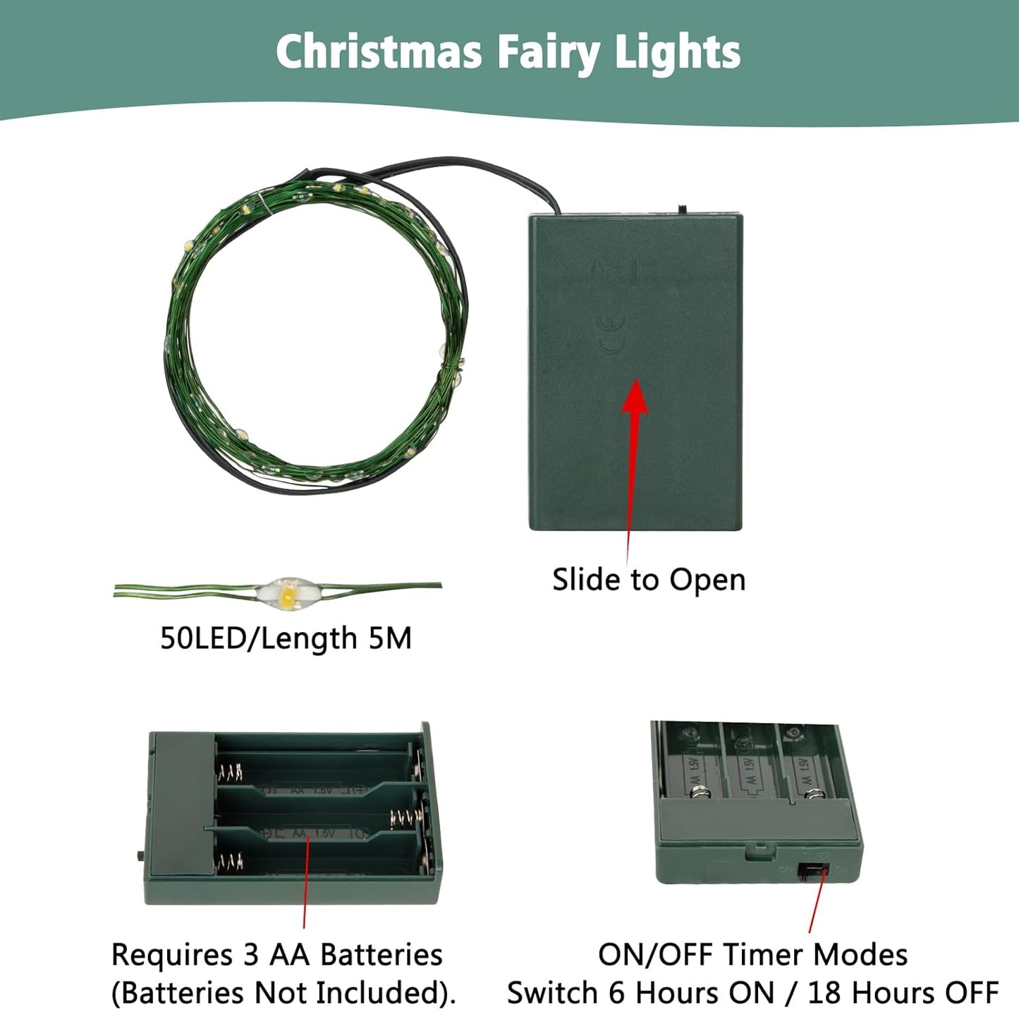 Brightever Fairy Lights – Minimalist Bedroom & Neutral Space Decor, Uncluttered Warm White Copper Wire Lights with Timer