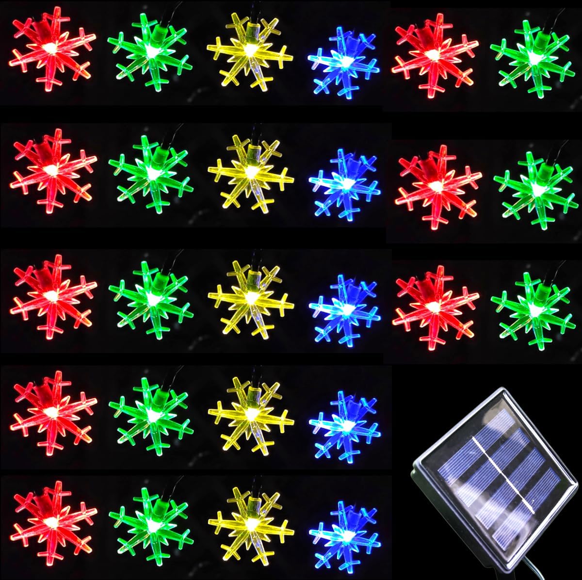 Brightever Solar Snowflake Fairy Lights 20 Ft 30 LED – Child-Safe No-Heat String for Kids' Room, Nursery and Playroom Decor