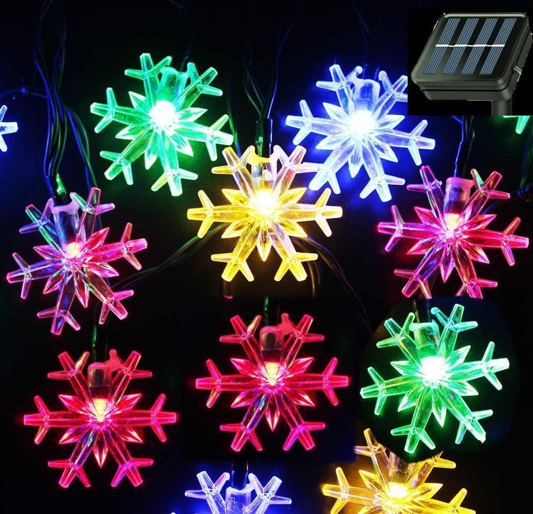Brightever Solar Snowflake Fairy Lights 20 Ft 30 LED – Child-Safe No-Heat String for Kids' Room, Nursery and Playroom Decor