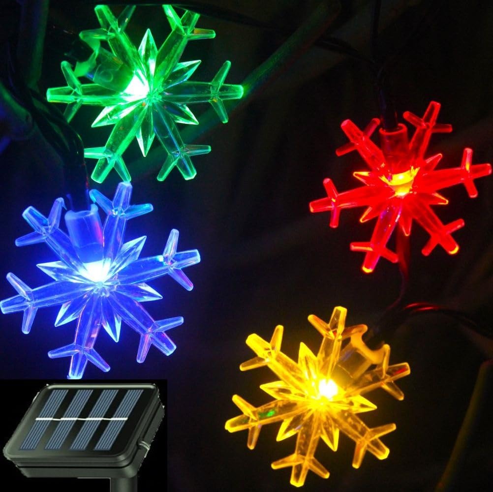 Brightever Solar Snowflake Fairy Lights 20 Ft 30 LED – Child-Safe No-Heat String for Kids' Room, Nursery and Playroom Decor