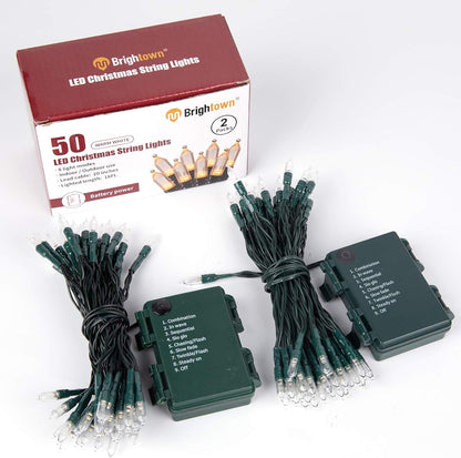 Brightown Battery Fairy Lights as Housewarming Gift for Women and Mom, 18ft 50 LED Warm White String Lights with 8 Modes in Ready to Gift Pack