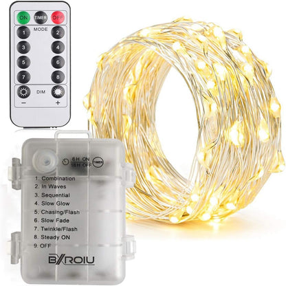 Brightown Battery Fairy Lights – Flameless LED String Lights for Flameless Home, Pet-Safe Bedroom and Nursery Use