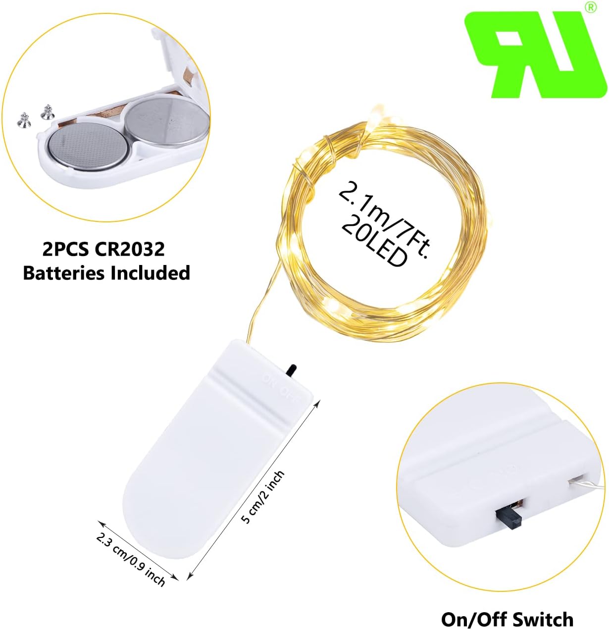 Brightown Battery Fairy Lights – Patio and Balcony String Lighting, IP65 Waterproof LED for Outdoor Dining and Garden Parties