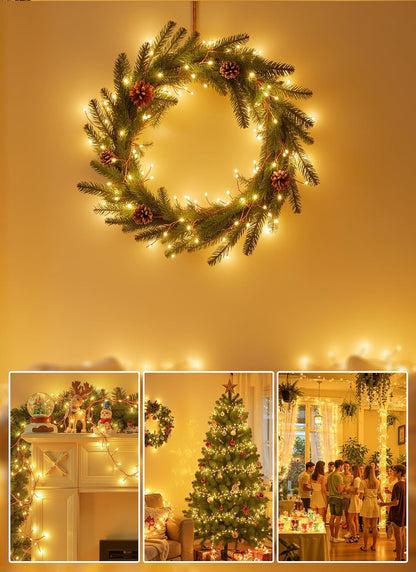Brightown Battery Fairy Lights – Safer Flameless Alternative to Candles, 10ft 120 LED Cool to Touch String Lights for Bedroom and Home