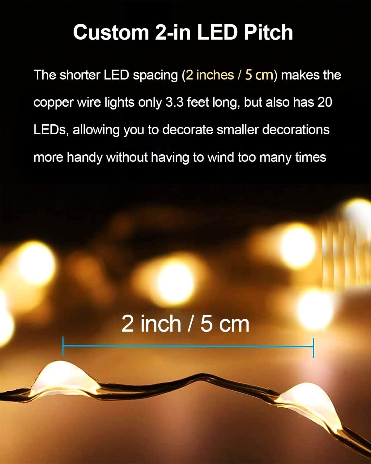 Brightown Fairy Lights Battery Operated – Waterproof Mini String Lights 20 Pack for Patio Table and Outdoor Dining, Warm White