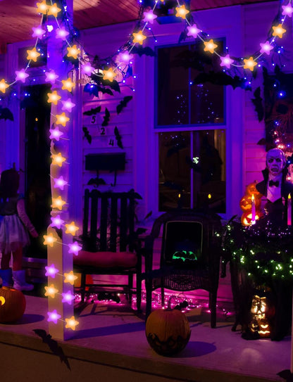 Brightown Flameless Star Fairy Lights 33ft – Smoke Free Candle Alternative with Auto Shutoff Timer, Safe Bedroom and Nursery Night Light