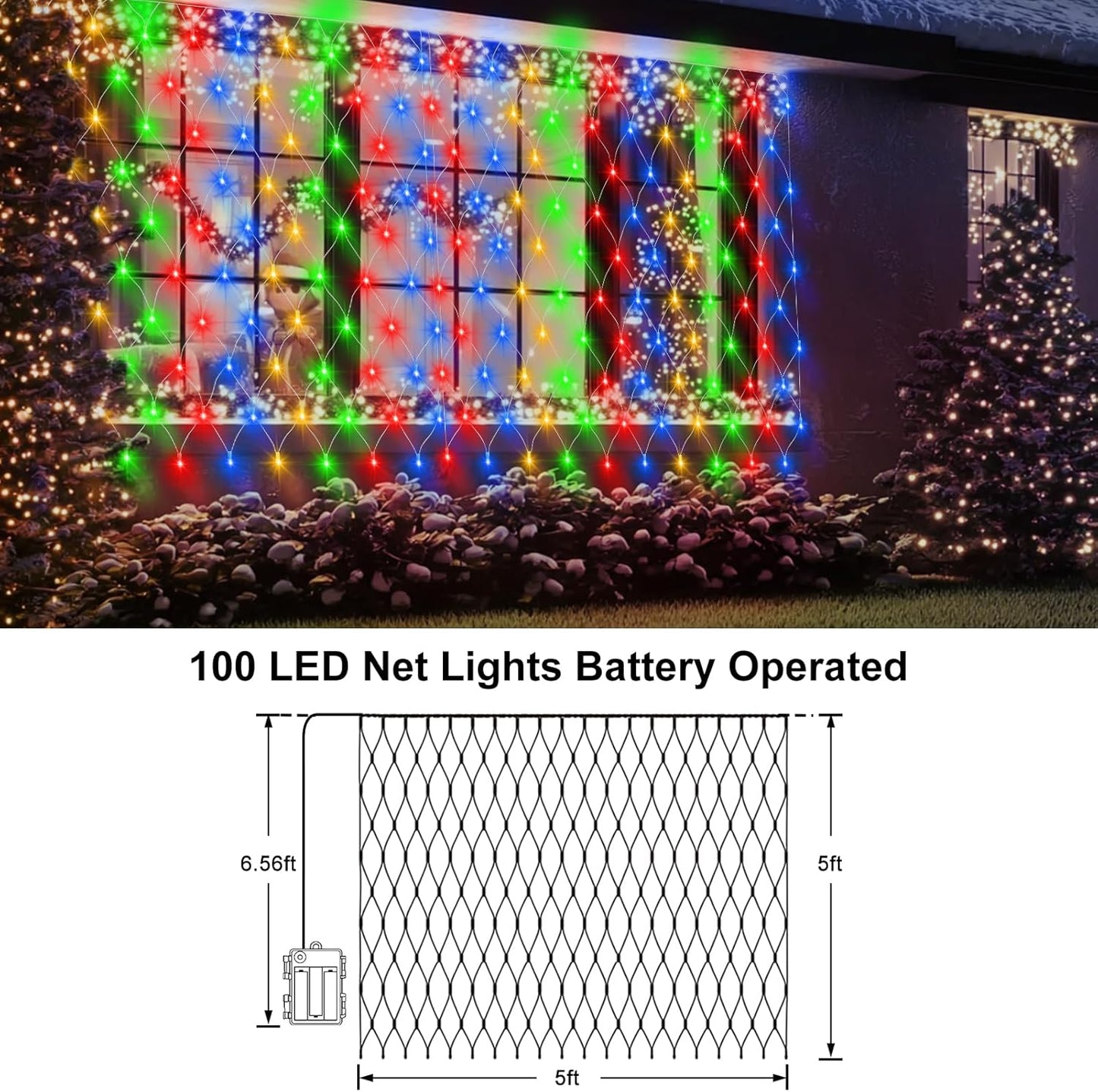 Brightown LED Net Lights Battery Powered – Thoughtful Housewarming Gift for Her with Remote and Timer