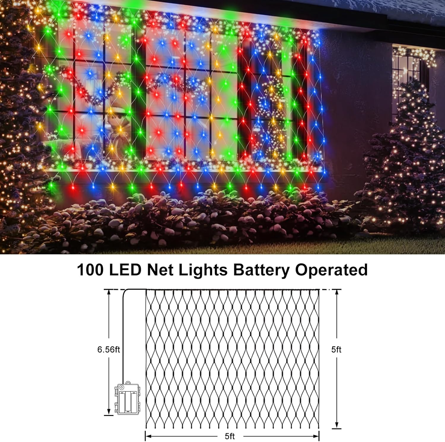 Brightown LED Net Lights Battery Powered – Thoughtful Housewarming Gift for Her with Remote and Timer