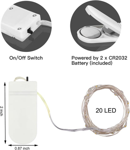 Brightown Mini Fairy Lights Battery Operated – 24 Pack Child Safe String Lights for Playroom Forts and Kids Reading Tent Decor