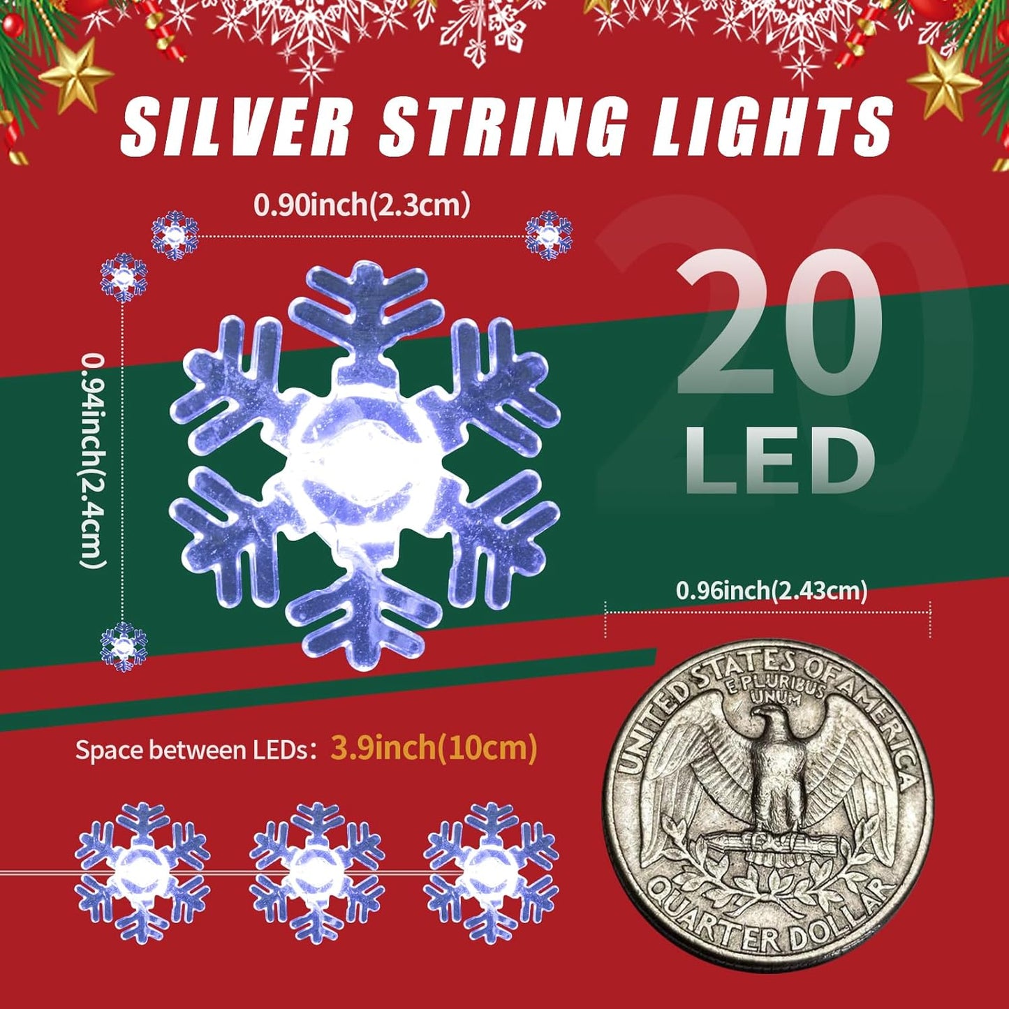 Brightown Snowflake String Lights – Nursery and Playroom Safe Decor, Cool to Touch LED String