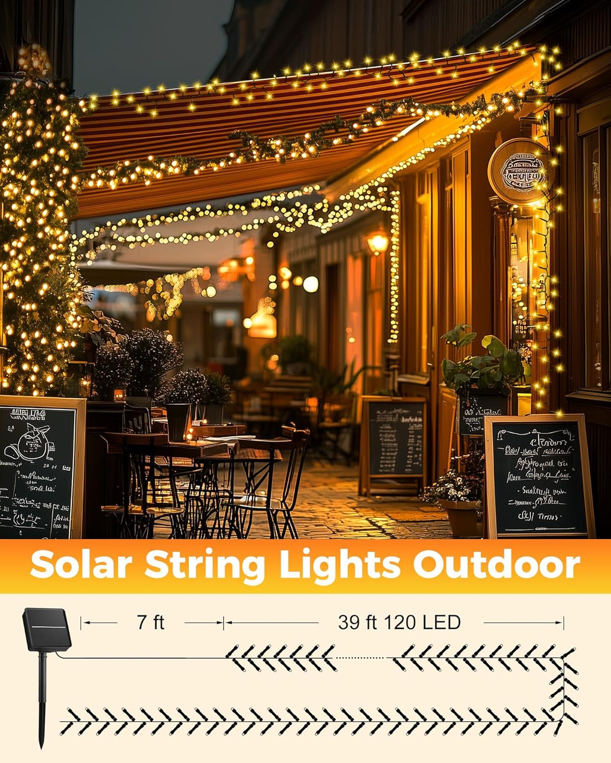 Brightown Solar String Lights – Thoughtful Housewarming Gift for Her, Warm White 2 Pack