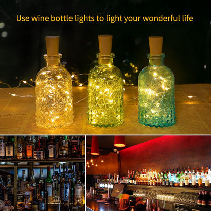 Brightown Waterproof Cork Lights – Patio and Balcony Bottle Lighting, IP44 Battery String for Outdoor Dinner Parties