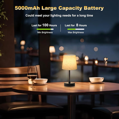 BRIGHTY — Thoughtful Cordless Lamp Gift for Her, Birthday and Housewarming Present in Premium Linen Shade