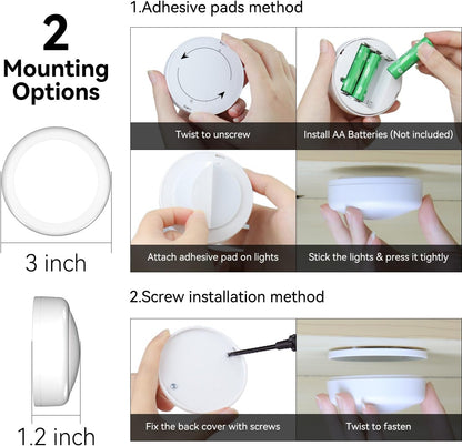 Brilliant Evolution Puck Lights, Thoughtful Housewarming Gift with 13 Color Changing RGB Remote Controlled LED Accent Lights