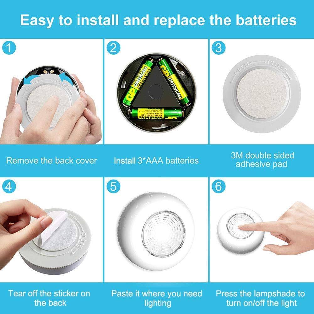 Brilliant Evolution Tap Light 6 Pack – Practical Housewarming Gift for New Homeowners and Apartment Movers