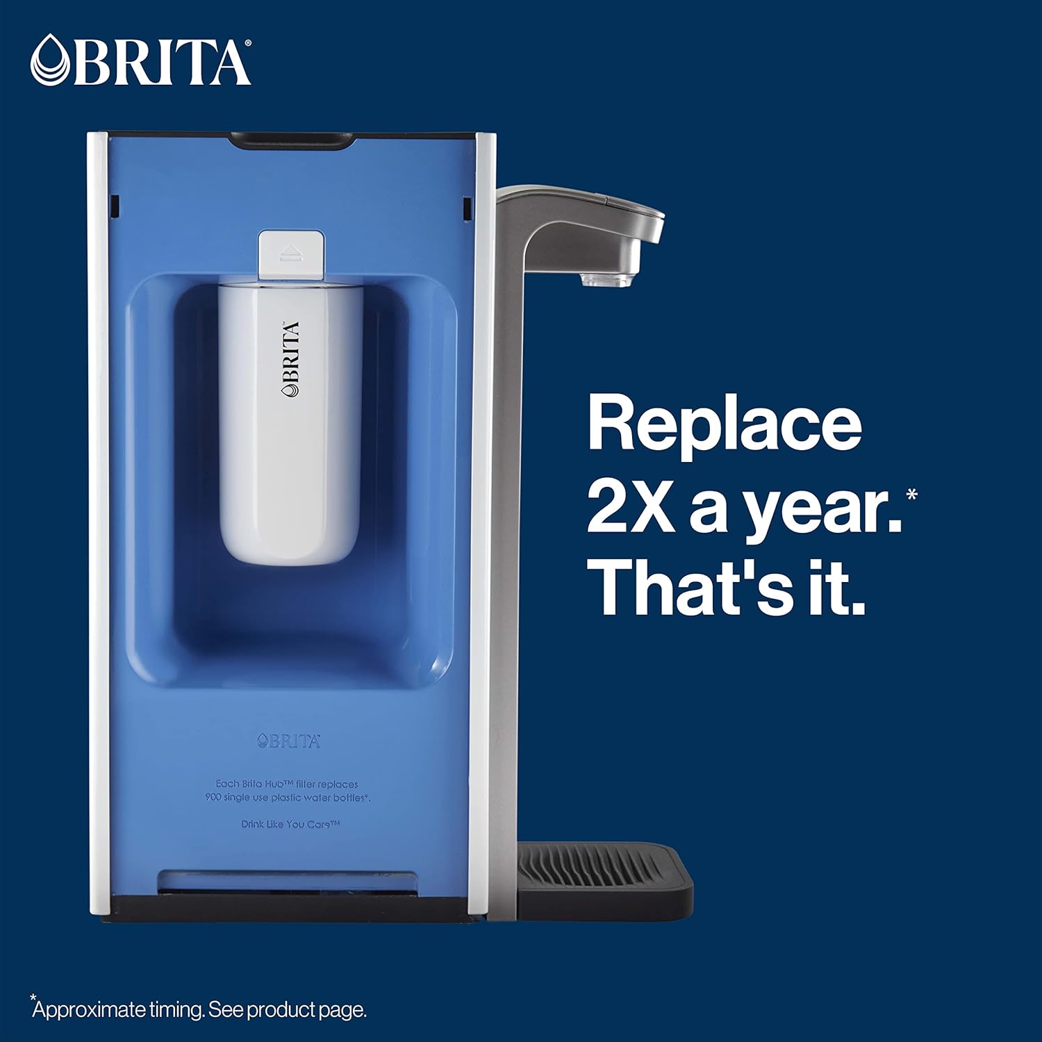 Brita Hub Countertop Water Filter – Wellness Essential for Clean Hydration and Self-Care Routines, 120-Gallon Life