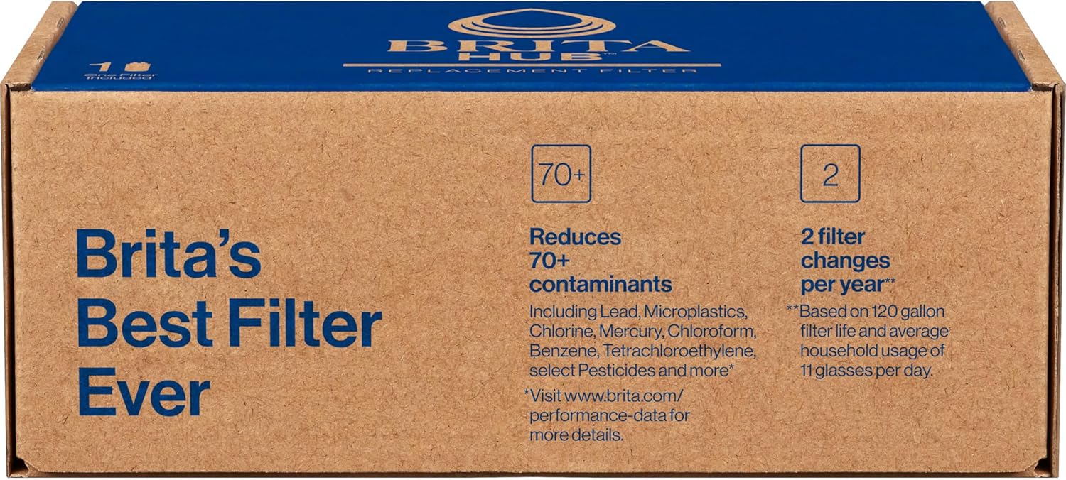 Brita Hub Countertop Water Filter – Wellness Essential for Clean Hydration and Self-Care Routines, 120-Gallon Life